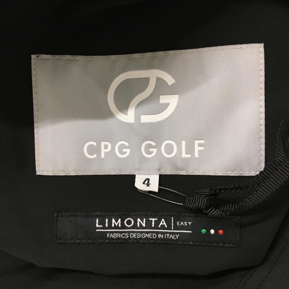 CPG フード付きブルゾン 黒×白 袖立体ロゴ フード着脱可 プルオーバー ドローコード メンズ 4 XL ゴルフウェア モデル CPG LLC-HASEGAWATOSO_COM