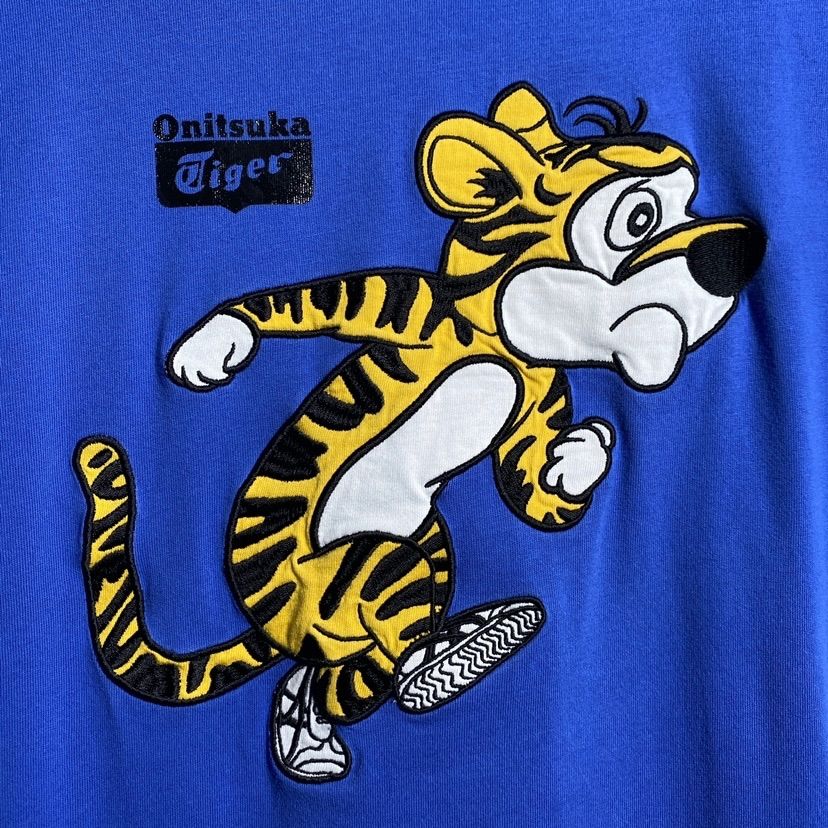 良品】Onitsuka Tiger｜オニツカタイガー，半袖Tシャツ ，刺繍