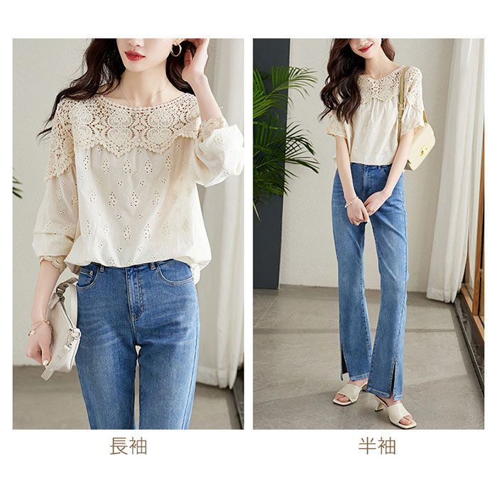 トップス ブラウス tシャツ カットソー レディース 五分袖 きれいめ 春 夏 秋 パフスリーブ ボリューム袖 チュニック 二の腕カバー 大きいサイズ ス ブラウス tシャツ カットソー レディース 五分袖 きれいめ 春