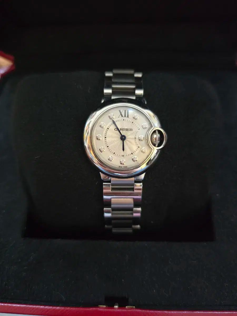 カルティエ バロンブルー WE902073 ダイヤ28mm 時計レディース バロン