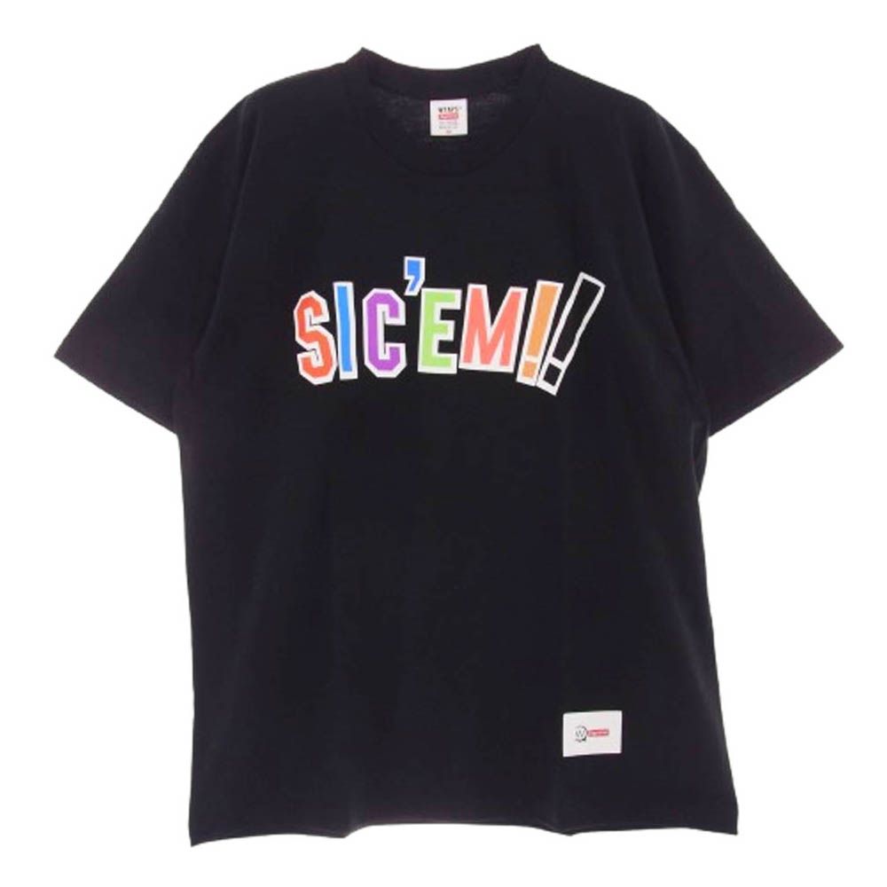 Supreme シュプリーム 21AW DZ5485-402 × WTAPS Sic em! Tee ダブルタップス シッケム ロゴプリント 半袖 Tシャツ M 上
