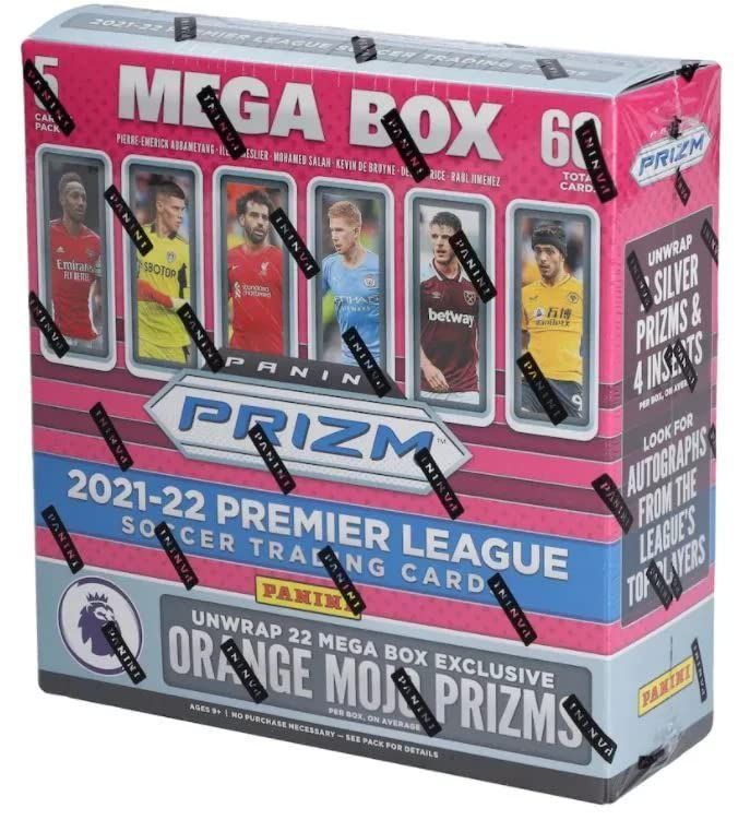 2021-22 Panini Prizm Premier League Soccer Card Mega Box Pink Ice Prizms パニーニ プリズム プレミアリーグ サッカー カード メガボックス ピンク アイス プリズムズ