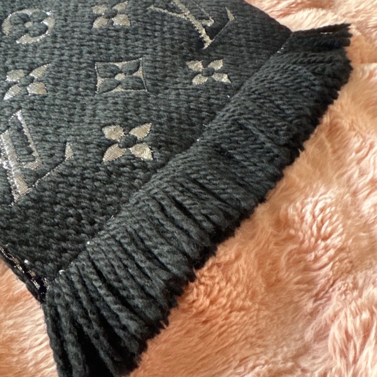 ルイヴィトン エシャルプロゴマニア マフラー シャイン ブラック  