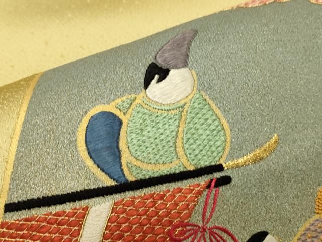 平和屋着物○人間国宝 福田喜三郎 訪問着 刺繍 色紙重ね人物文 暈し  