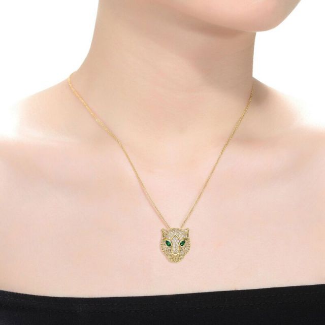 ネックレス・ペンダント Rolex Chain Cheetah Head Crystal Chocker Iosselliani Rolex Chain Cheetah Head Crystal Chocker