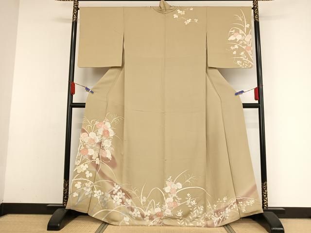 平和屋着物●江戸小紋　笠松風景文　正絹　逸品　AAAW5265br