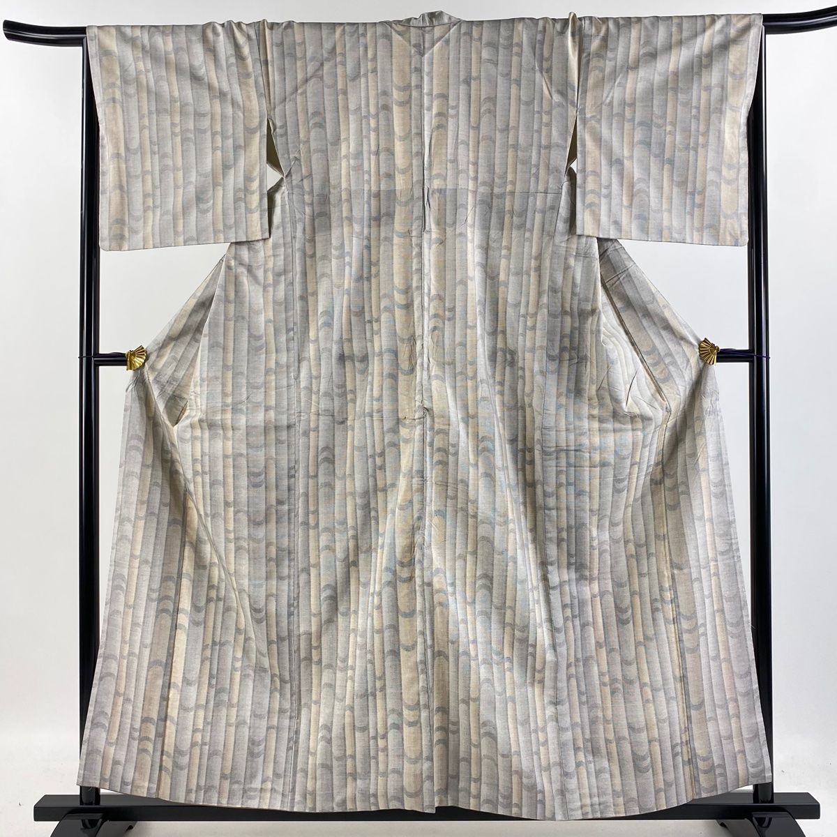 大島紬 身丈158cm 裄丈65.5cm M 袷 二代目 桑原啓之助 都城 落款 証紙  