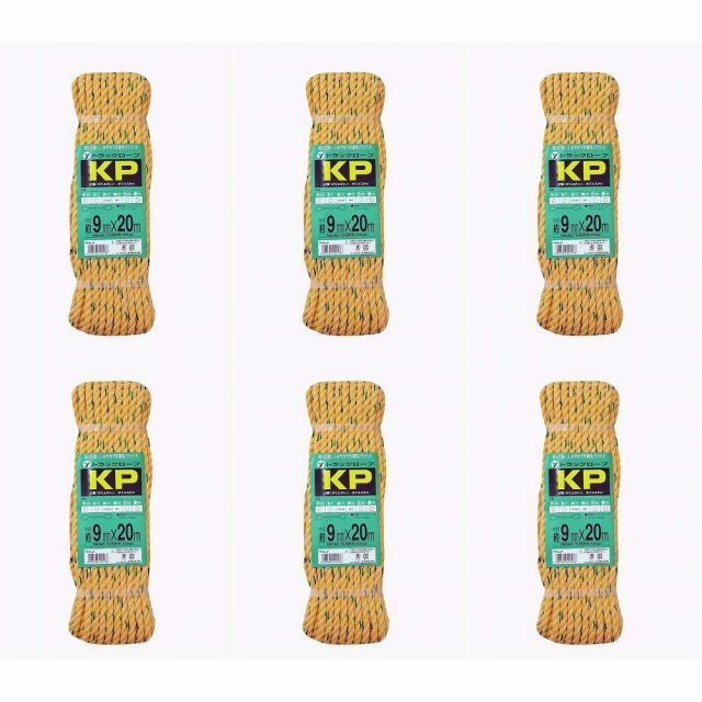 ユタカメイク ロープ ＫＰトラックロープ ＯＢ ９×２０ 6個セット