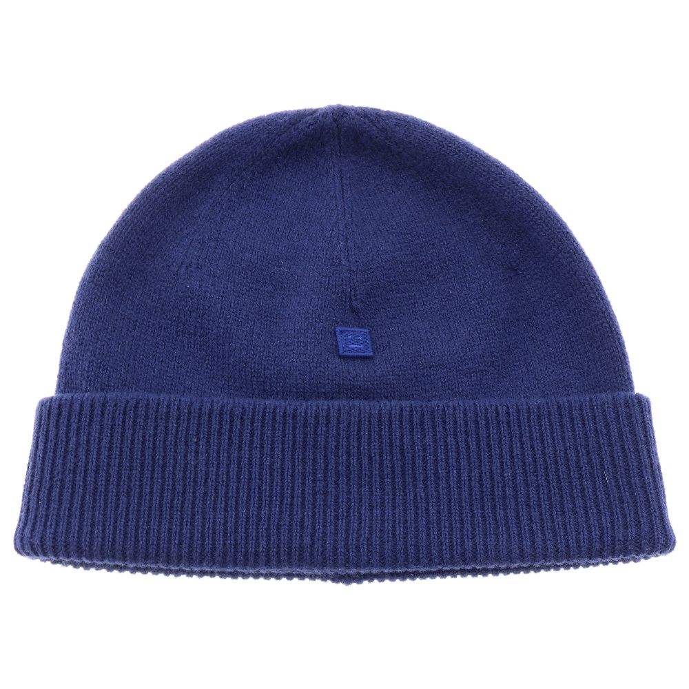 極美品◼️Acne Studios ラージFaceロゴ ビーニー ニット帽 Acne Studios - ラージFaceロゴビーニー - ライトグレーメランジ