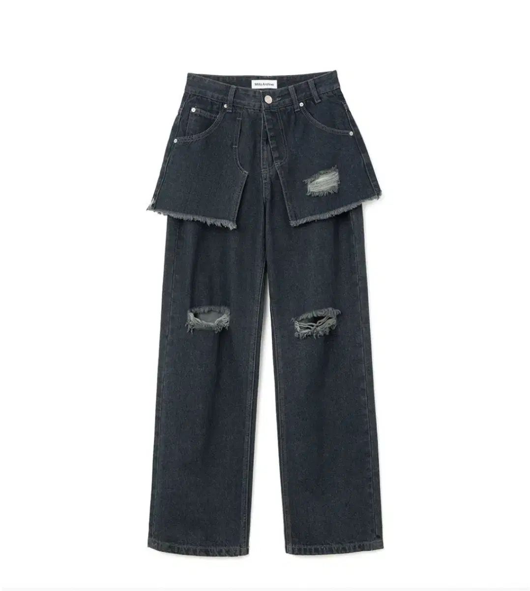 ミルウィメンズ レイヤード ダメージ ジーン Indigo パンツ S