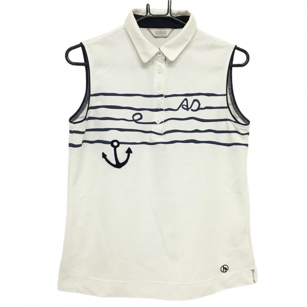 新品未使用 ADABAT ゴルフウェアセット ホワイト ネイビー 4点セット