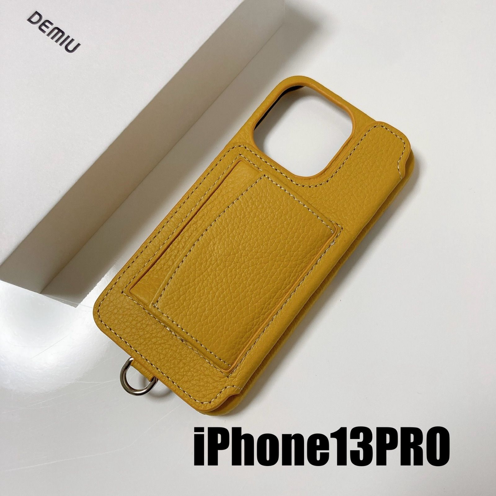 【iPhone13PRO】新品未使用DEMIUデミュウiPhoneケースPOCHEポシェDemiurvoデミウルーボサフラン スマホケースレザーケース 財布カードケース付きアイフォンケースiPhone12proiPhone14iPhoneseデミュウルーボ