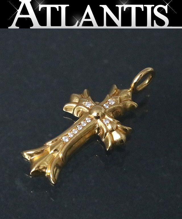 CHROME HEARTS 銀座店 クロムハーツ 22K ダブルCHクロス XS パヴェダイヤ チャーム ペンダント ゴールド 96170
