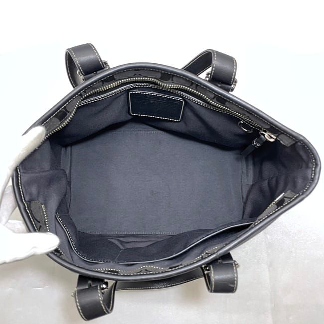 コーチ トートバッグ ブラック シグネチャー 6042 美品 キャンバス