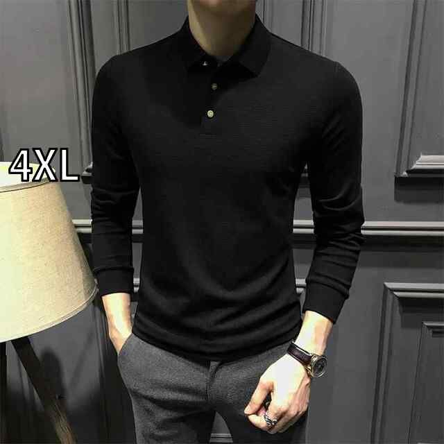 4XL メンズ ファッション 服 男性用 オシャレ シンプル 大人 かっこいい 大きいサイズ ストリート 紳士服 厚手 長袖 ポロシャツ スリム ビジネス シャツ T シャツ 重ね着 トップス
