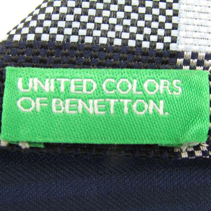 ベネトン ブランド ネクタイ シルク チェック柄 PO メンズ ネイビー BENETTON 【中古】