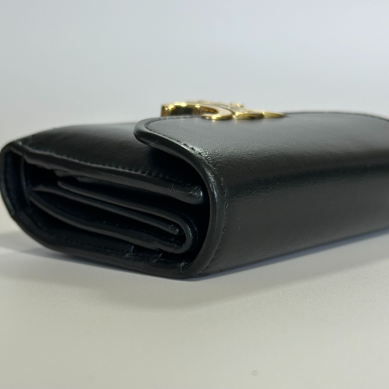 箱袋付き 美品 CELINE トリオンフ ブラック レザー 名刺入れ