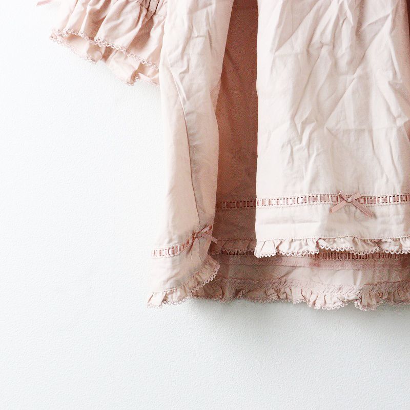 【極美品】PINK HOUSE 長袖ブラウス ホワイト ピコフリル 極美品】ピンクハウス ピコフリル 長袖ブラウス ホワイト リボン