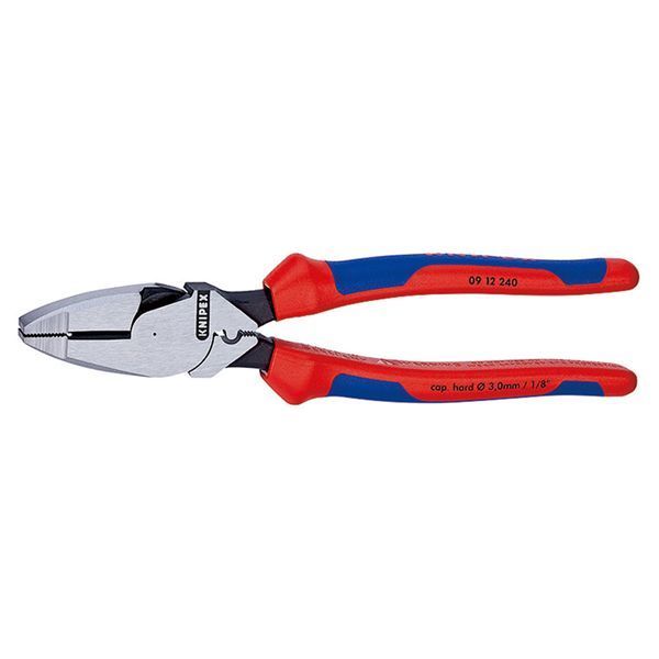 KNIPEX クニペックス 架線工事用強力ペンチ 圧着付 コンフォート サイズ55×22×240mm パック入 0912-240SB