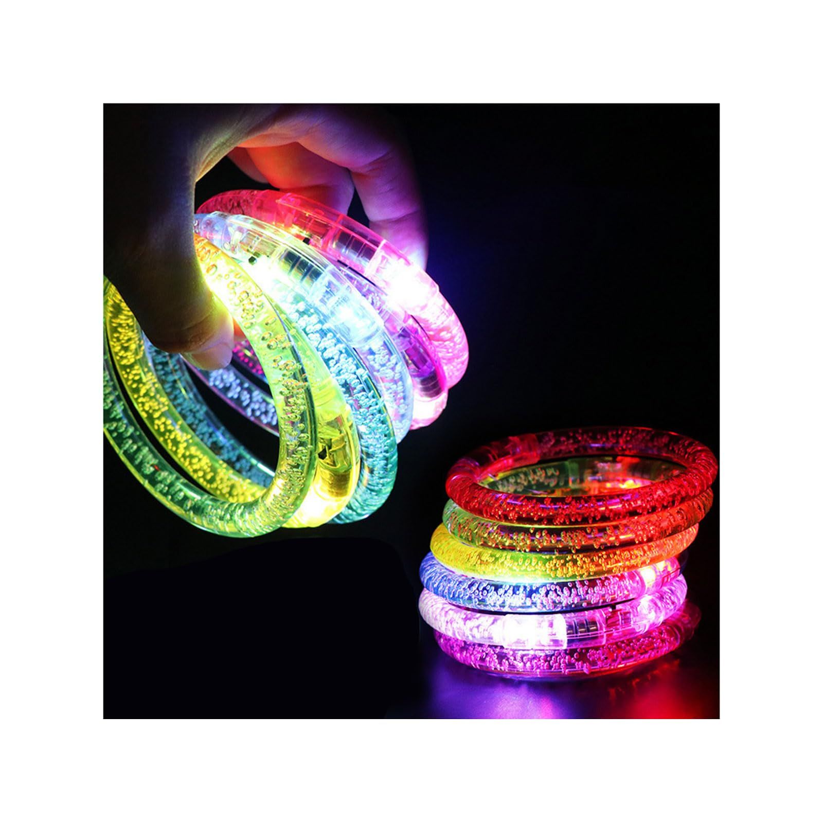 光る 縁日 おもちゃ イベント ブレスレット 夏祭り 景品 セット アクリル製 Xuptor LED付き ブレスレット ランダム