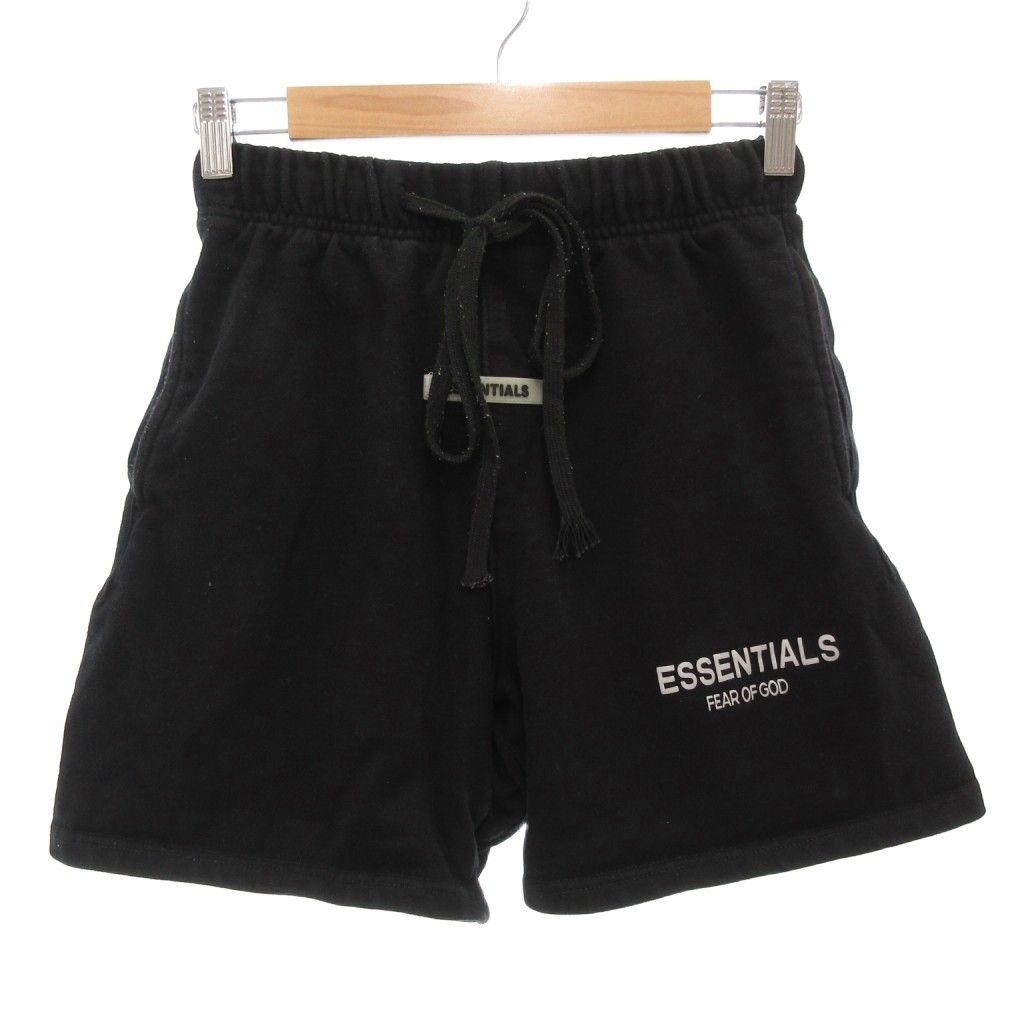 ESSENTIALS ブラック スウェットショートパンツ ESSENTIALS ブラック スウェットショートパンツ FOG ESSENTIALS