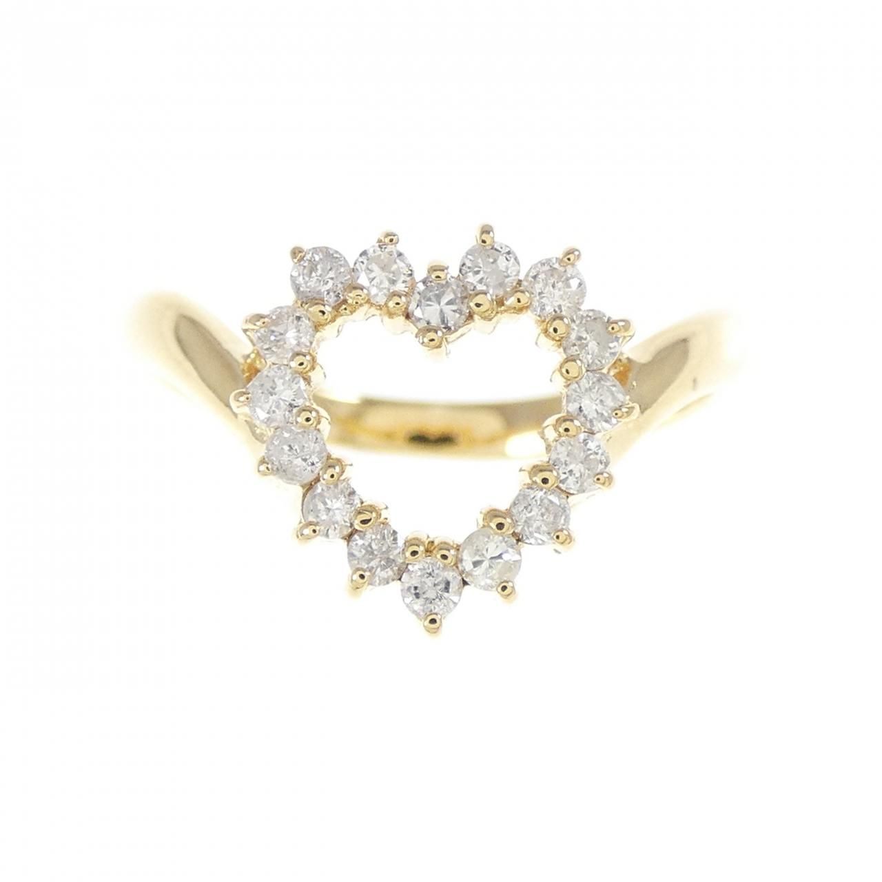 K18YG ハート ダイヤモンド リング 0.25CT