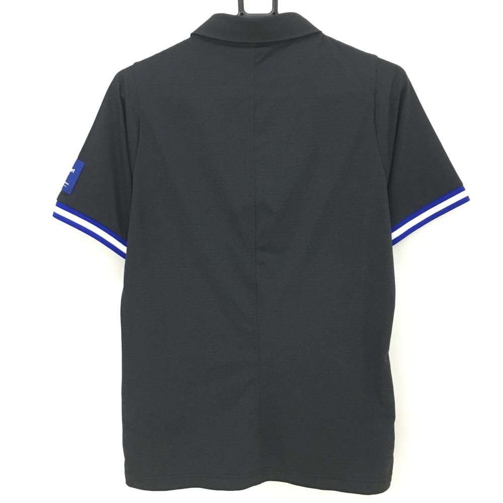 DESCENTE - 【超美品】デサントゴルフ 半袖ポロシャツ 黒×ブルー 中田英寿 メンズ M ゴルフウェア DESCENTE DESCENTE デサントゴルフ 半袖ポロシャツ ブルー×黒 シンプル