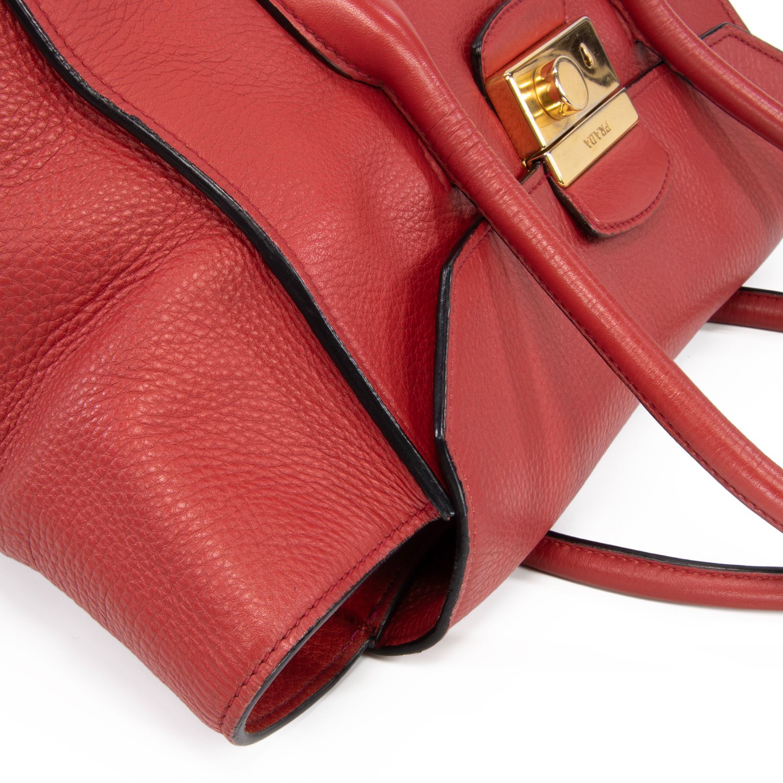 本物 プラダ 2WAYショルダーバッグ レディース ヴィッテロ 赤 レッド