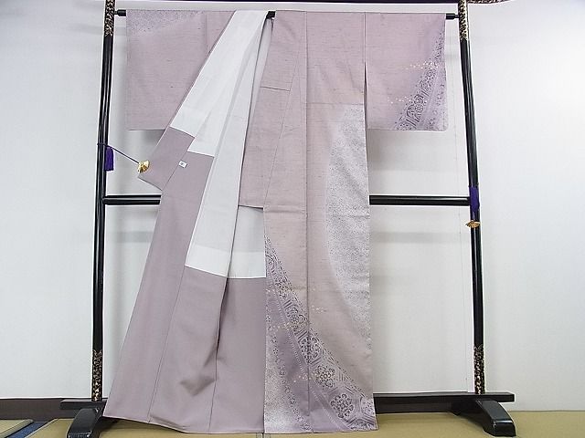 平和屋本店■極上　石川県指定無形文化財　牛首紬　白山工房　手織り　訪問着　飾花文　金彩　逸品　未使用　DZAA1449kh4 平和屋本店□極上 石川県指定無形文化財 牛首紬 白山工房 手織り 訪問