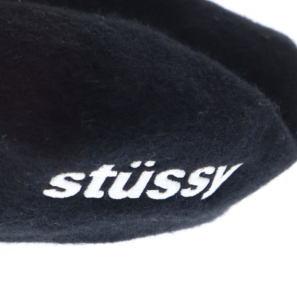 STUSSY (ステューシー) ELLIOTT BERET ロゴ刺繍ベレー帽 帽子 ブラック