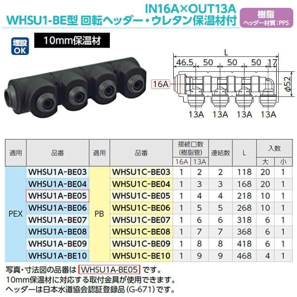 オンダ製作所 WHS1-AE型 回転ヘッダーセット IN13A×OUT13A 15mm保温材 分割型 連結数9 バラ売 オンダ製作所WHSB1-AE06WHS1-AE型 回転ヘッダーセット IN13A