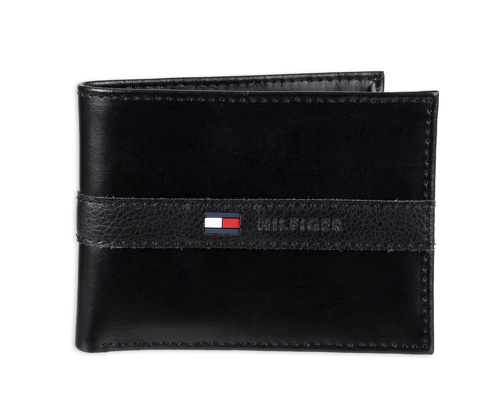 Tommy Hilfiger トミーフィルフィガー 財布 メンズ Men's Leather Ranger Passcase Wallet (Black) 