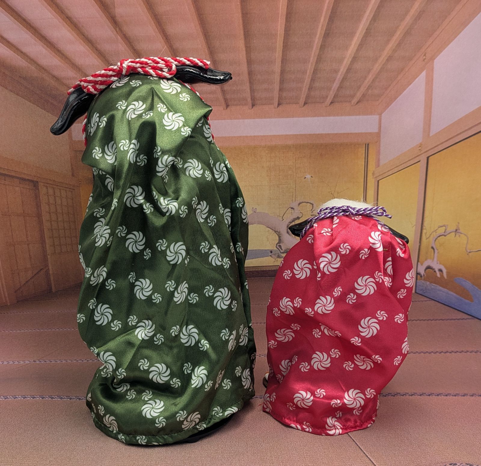 縁起物 踊る獅子舞 獅子舞 グリーン 大 レッド 小 2種セット お正月 迎春 ダンシング獅子舞 NEXPOTALLINN_EU