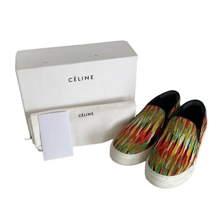 CELINE セリーヌ スリッポン レッド イエロー マルチカラー - メルカリ