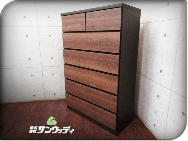 展示品 SUNWOODY/サンウッディ バンビ(BR) 北欧モダン 6段チェスト