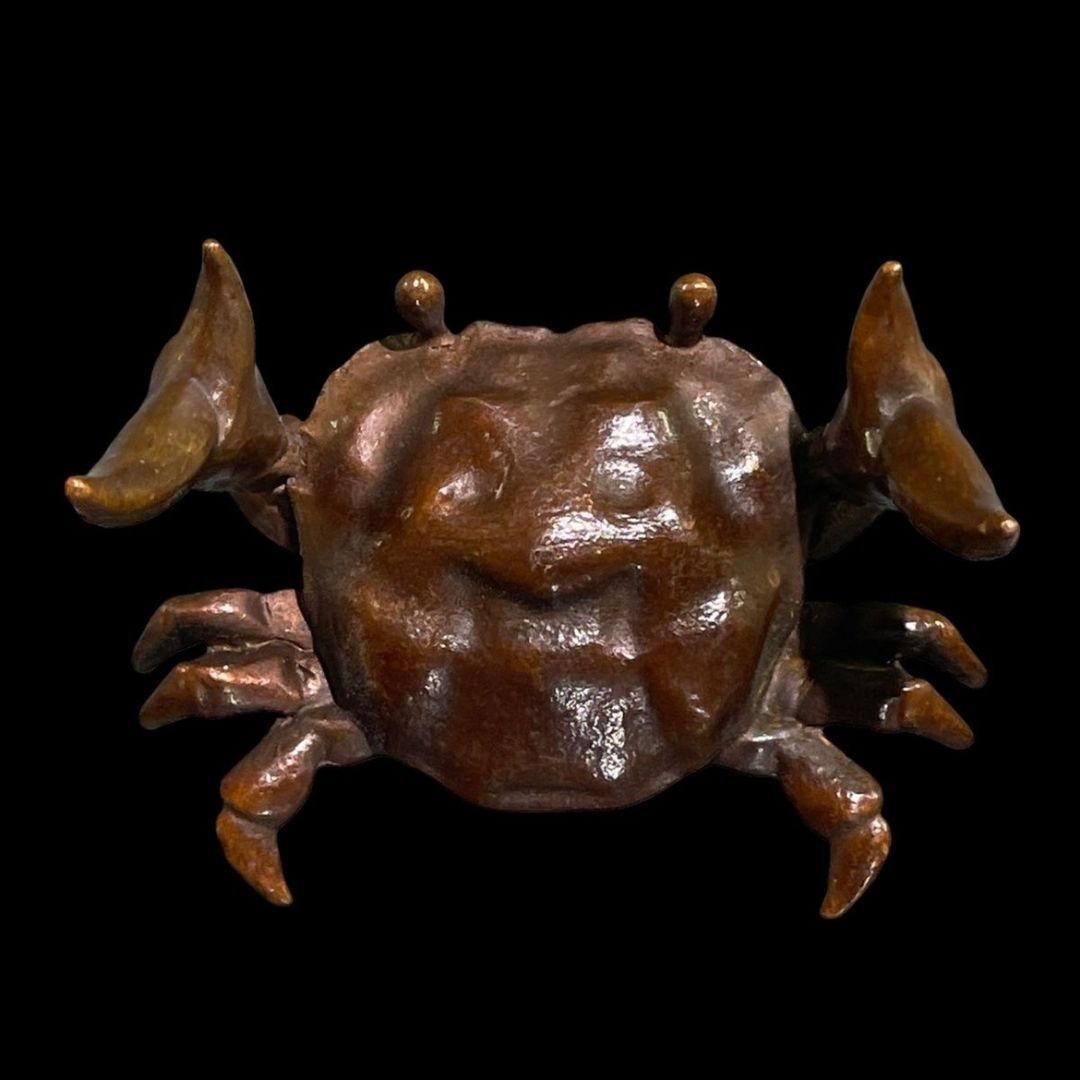A*h様 銅製置物　蟹　カニ　茶道具　雨宮宗作　刻印あり　金工品　美術品　インテ A*h様 銅製置物 蟹 カニ 茶道具 雨宮宗作 刻印あり 金工品 美術