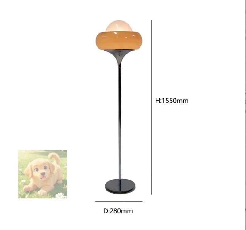 上質フロアライト スタンドライト 間接照明 レトロ鉄フロアランプエッグタルトフロアライト ガラスランプシェードフロアランプ