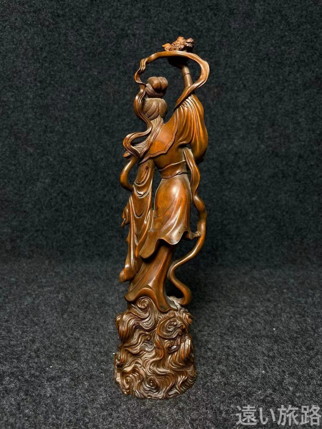 新発売 唐木 紫檀 刻 瀧 柱掛 書家旧蔵品(LC337)（唐櫃(内寸42×32×27 彫刻・オブジェ
