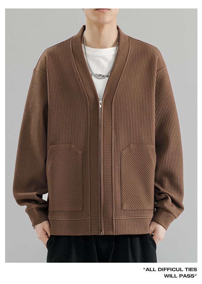 カーディガン メンズ ジップアップ カーディガン 秋服 長袖