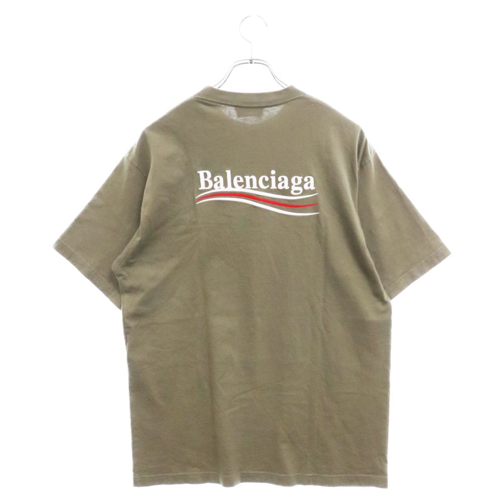 BALENCIAGA (バレンシアガ) 21SS POLITICAL CAMPAIGN OVERSIZED T-SHIRT キャンペーンロゴ 刺繍 半袖Tシャツ オリーブ 641675 TKVJ1 - メルカリ