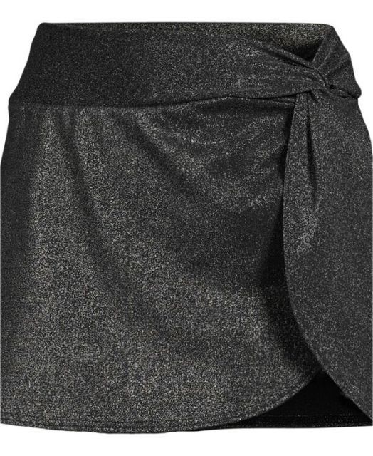 ランズエンド レディース スカート ボトムス Women s Chlorine Resistant Shine Twist Front Mini Swim Cover-up Skirt Black shine SIROKUMA-CORPORATION_COM