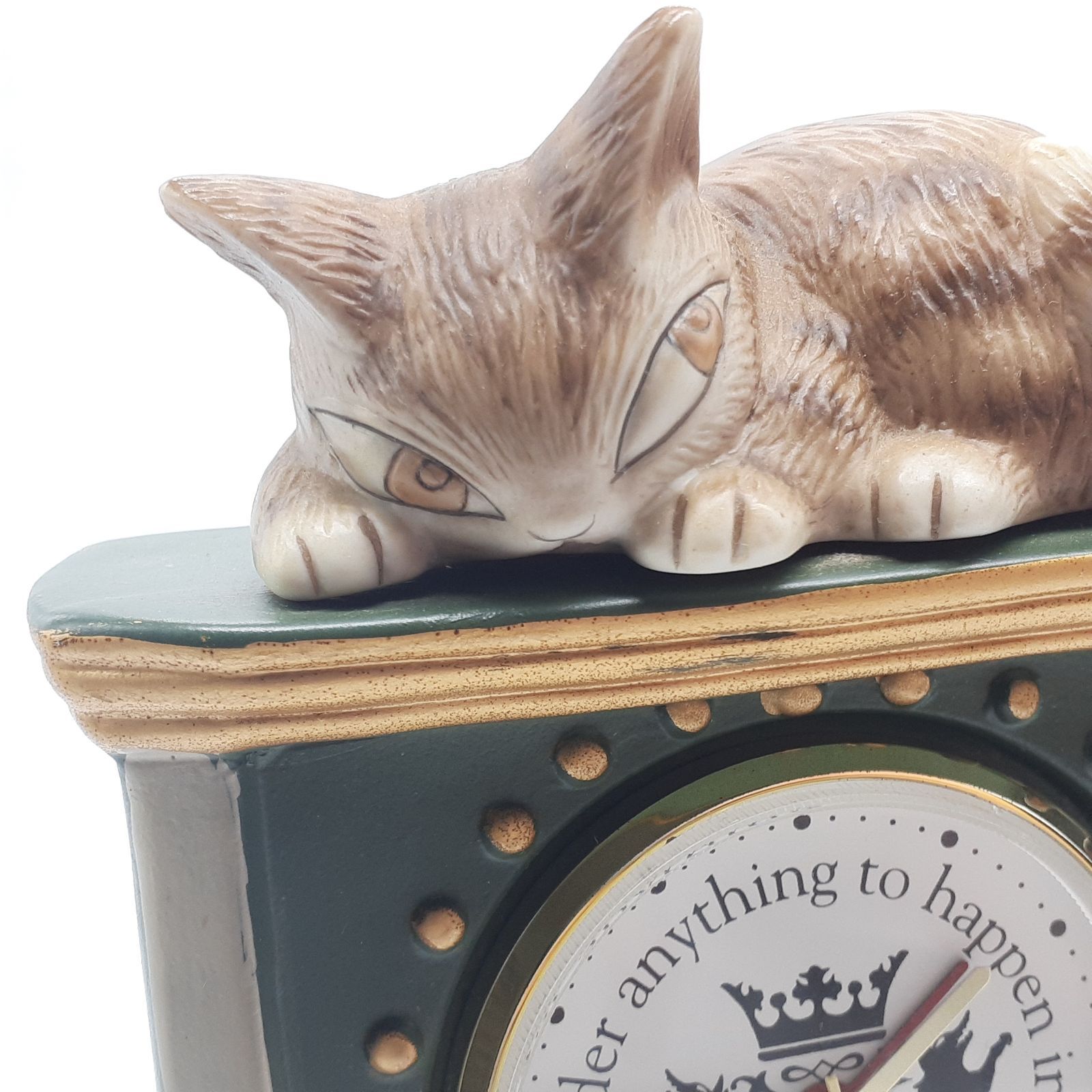 わちふぃーるど 置時計 伏せ猫ダヤン クロック グリーン It's not