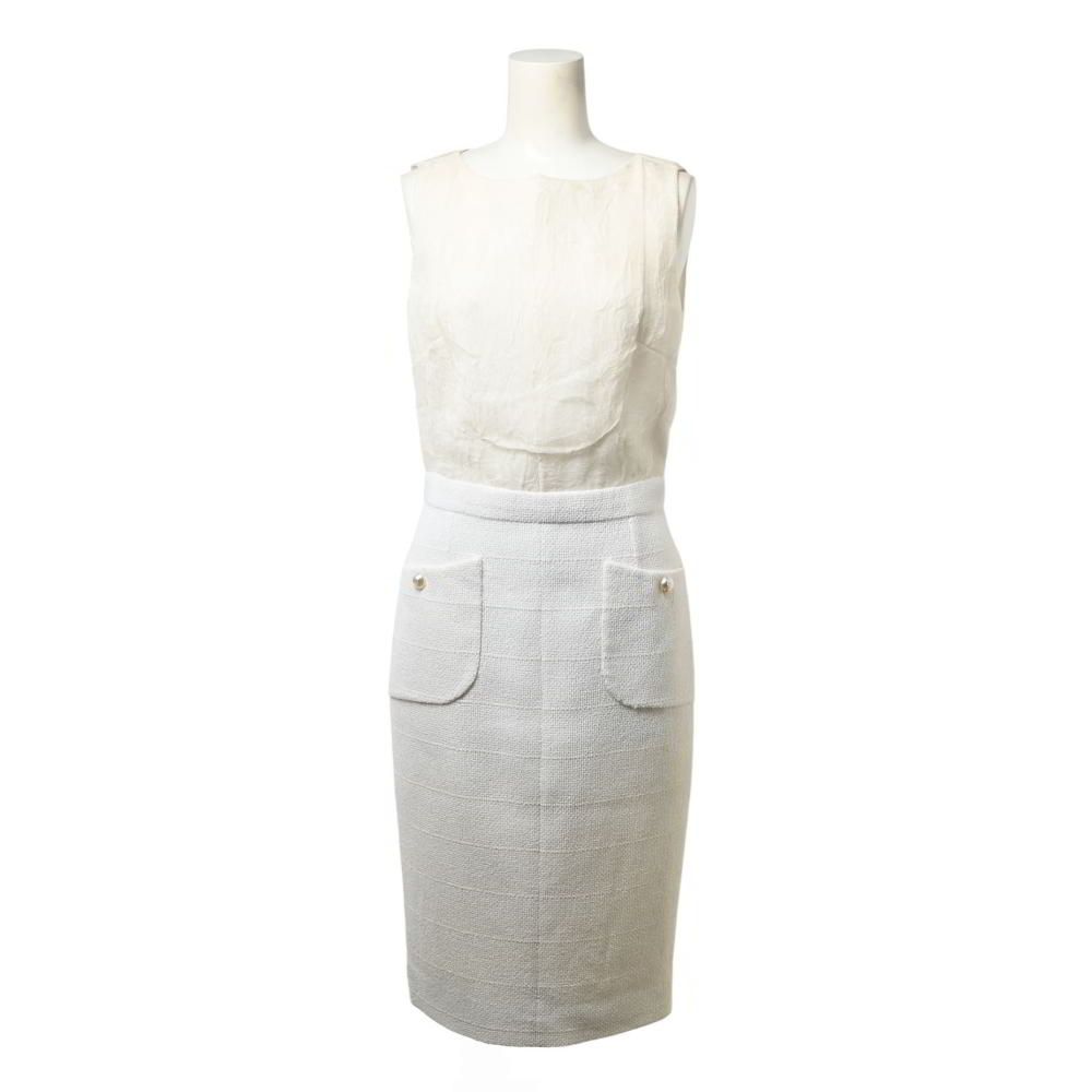 CHANEL P43670/P43671 パールボタン付き ボレロ ワンピース セット  