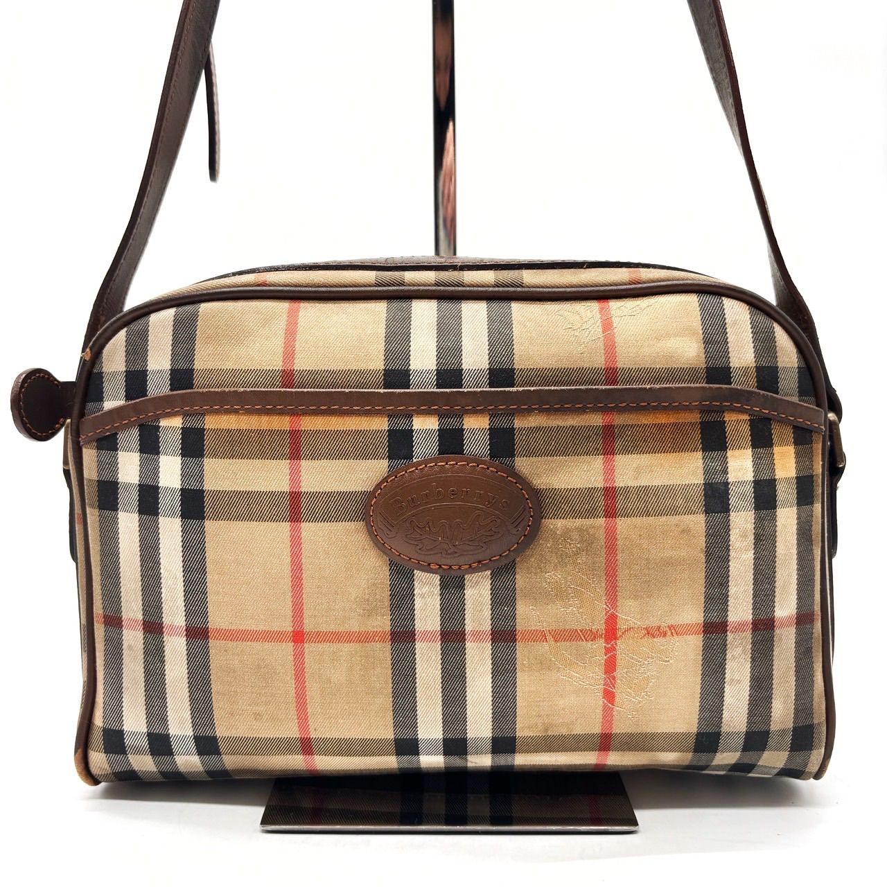 ✨極上美品✨バーバリーハンドバッグブラウン、ゴールド バーバリー レザー トートバッグ ノバチェック ホースロゴ ブラウン系