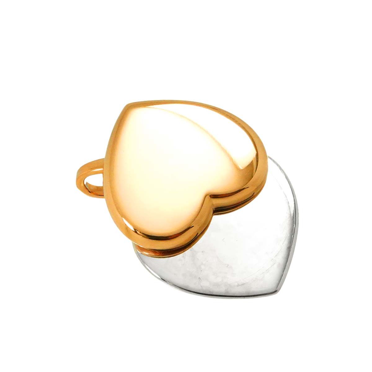 カルティエ Cartier ダブルハート ペンダント トップ K18 PG WG 750