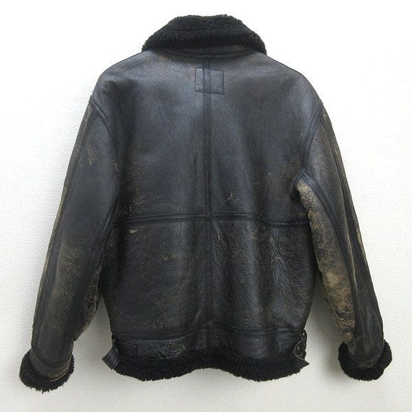 Q□ドッグファイト/DOG FIGHT B-3ムートンジャケット□黒【メンズL