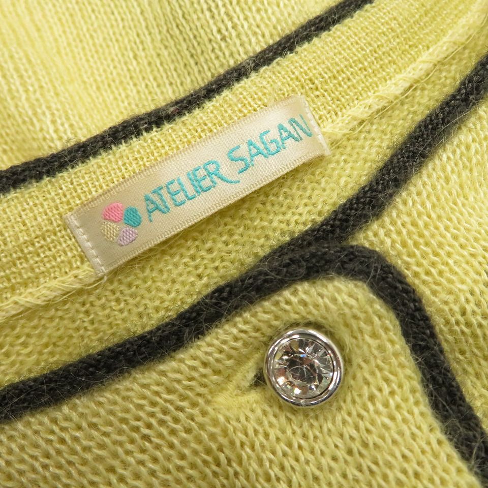 ATELIER SAGAN アトリエサガン ニットカーディガン 花モチーフ ビーズ
