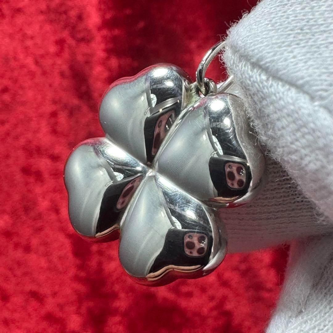 良品　ジョージジェンセンクローバー型ペンダントネックレス 美品 可愛いクローバー ネックレス ジョージジェンセン/GEORG JENSEN
