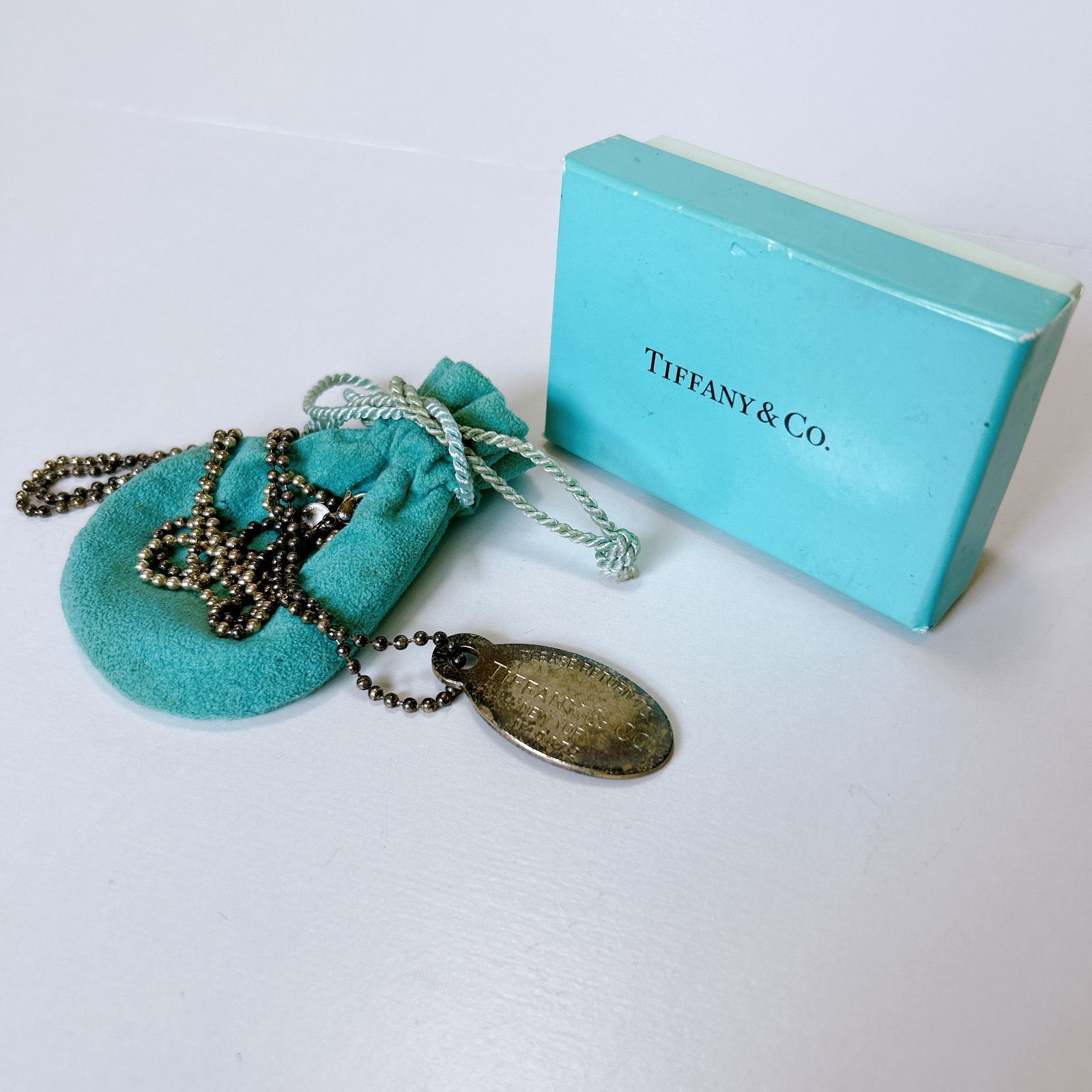 ティファニー TIFFANY リターントゥ オーバルタグ ネックレス くすみ 