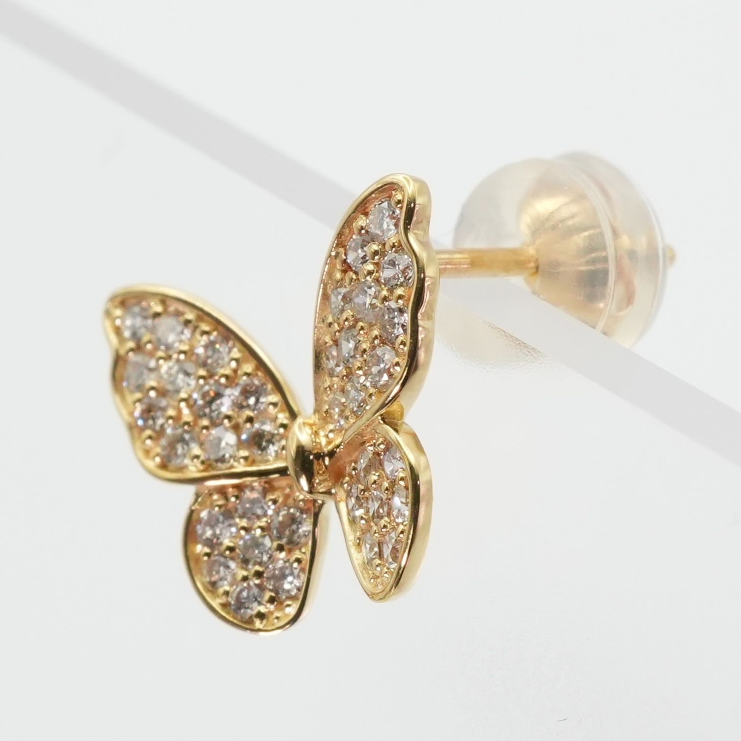 LKサロン バタフライ ダイヤ 0.20ct K18 ピアス/25-1798S バタフライ  